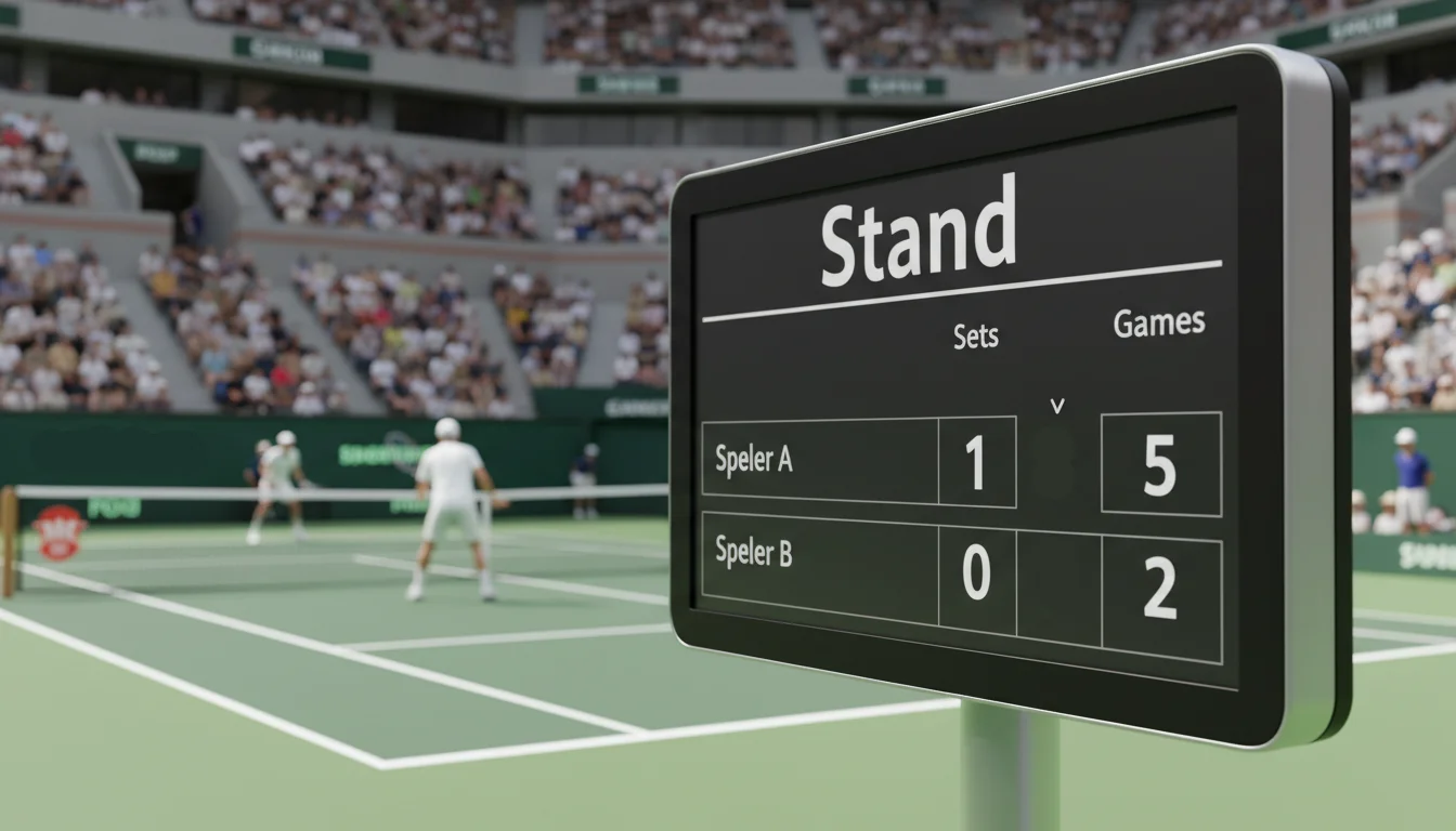 Handicap tennis wedden - scorebord met games