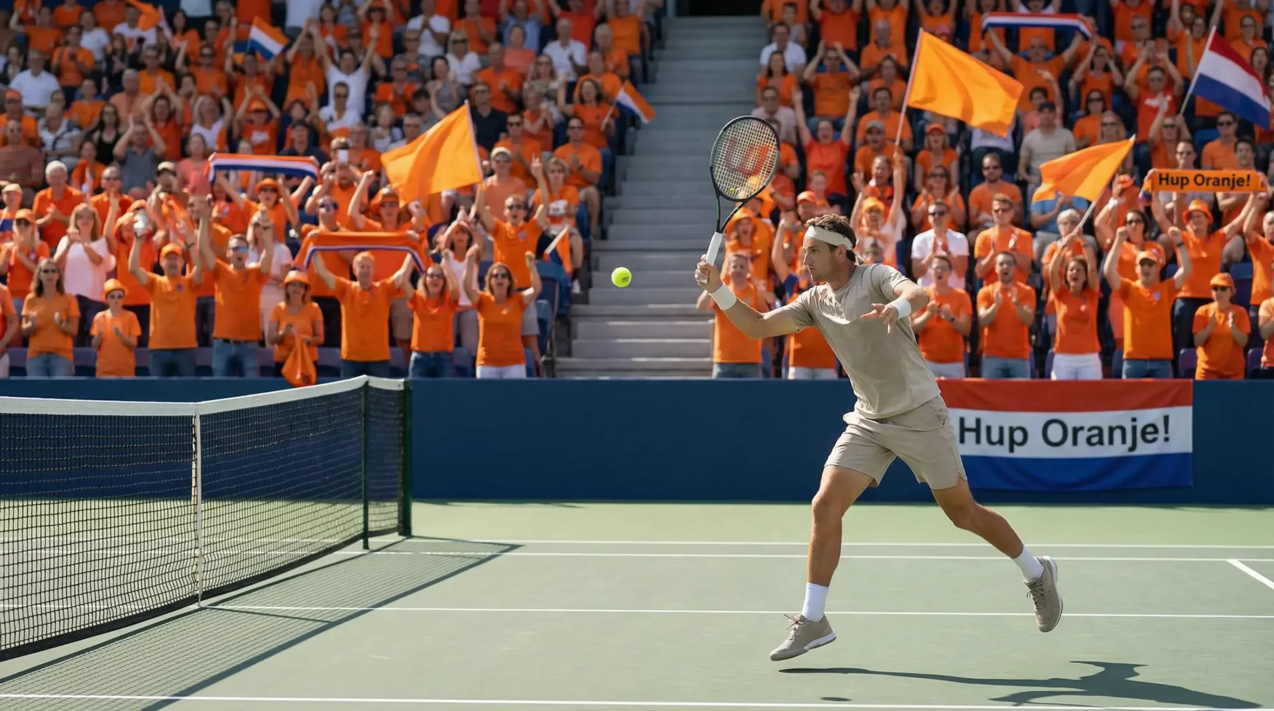 Nederlandse tennissers wedden oranje tennis