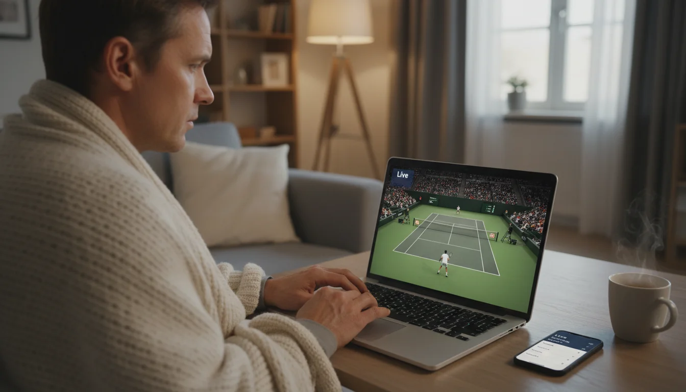 Tennis live streaming wedden op laptop
